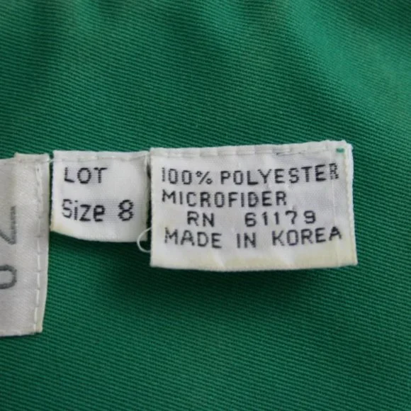 Vintage 80's R. B. Design Group Lime Green Poly Microfiber Midi Dress SZ 8 EUC - Picture 10 of 12